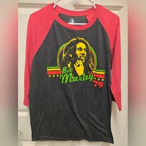 Zion Rootswear Bob Marley 3/4 Sleeve Shirt Men Medium Great Condition